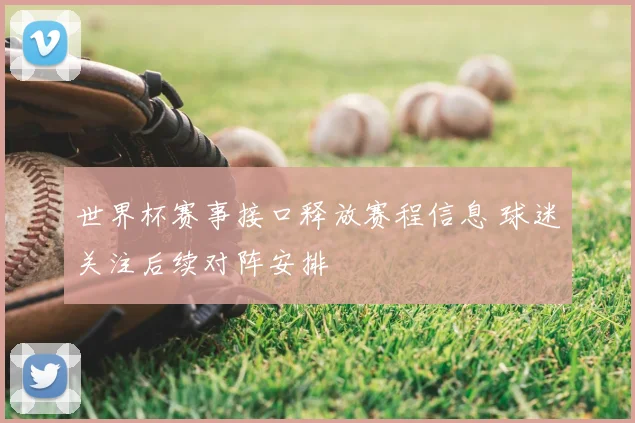 世界杯赛事接口释放赛程信息 球迷关注后续对阵安排